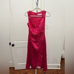 Mac Duggal IEENA 26625 Satin Ruched V-Neck Faux Wrap Lipstick Mini SZ 4 Photo 5