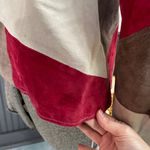 Vntg Karen Arnold Patchwork Leather Jacket Red Cream Colorblock Y2K Photo 7