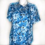 Leslie Fay Light Blue Floral Skirt Suit Womens Size 14 P VINTAGE Photo 2