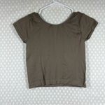 Free People  Intimately Tan Seamless Fitted Short Sleeve‎ Top Photo 3