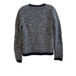 Boden Cotton Heavyknit Marled Textured Cropped Jacket Size 6 Navy Blue White Photo 1