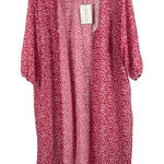 Jen & Co Pink Lace Trim Kimono Cover Up NWT PETA Approved Vegan Boho Resort Size undefined Photo 0