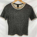 CAbi  Tweed Knit Short Sleeve Top size Small Photo 1