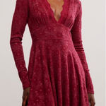 Free People All Yours Mini Dress Red Plum Lace size Medium Photo 0