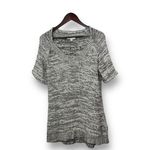CAbi  Marled Ribbed Sweater Tee Gray Knit‎ Top M Minimalist Softcore Cotton Blend Photo 1