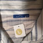 Apt. 9  Blue and White Striped Sheet Shirt dress cover up Photo 2