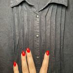 Sundance  Alyona Black Long Sleeve Snap Up Pleated Blouse Top Women's size Small Photo 2