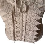 Forever 21 Women's S Blush Lace Detail Blouse Cropped Long Sleeve Boho Bohemian Photo 1