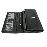 Vtg Stop Sac Béatrice Bongibault Black Wallet Clutch Purse w Gold Tone Emblem Photo 12