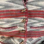 Vintage At Last & Co Vest Wool Blend Southwestern Aztec Wood Buttons Sz L * Size L Photo 3