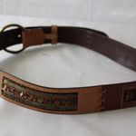 Chico's Chico’s Brown Leather Beaded Western Belt Photo 2