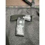 AQUA  Sequin Stripe Crop Top V Neck Spaghetti Strap Black Women's Size M Photo 2