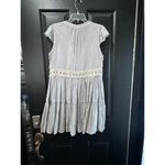 Lemlem Women's Wibi V-Neck Lace Trim blue white Short Mini Dress Size Large Photo 7