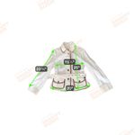 Burberry  Faversham Ivory Brown Trim Cotton Blend Belted Jacket UL Photo 12