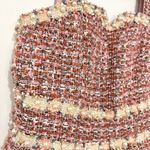 Girly pink tweed dress midi modest pearls office job event date night large? Photo 1