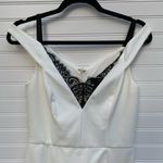 ABS Allen Schwartz ABS collection white cold shoulder slit midi‎ dress Photo 4