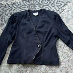 Vintage Jeffrey & Dara Wrap Style Knit Leopard Trim Sweater Black 12 Photo 0