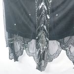 Scala  M Witchy Fairygoth Silver Beaded on Black Evening Top Photo 4