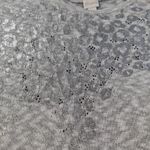 Chico's Chico’s Metallic Silver Animal Print Sweater Tunic Top Size 3/XL Short Sleeve Photo 1