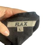 Flax  100% Linen Black Tank Top Button-Front Scoop Neck Large Photo 4