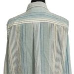 Lands' End  Size Medium  Top Blouse Button Up Cotton Linen Blend Photo 5