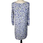 Lulus Medium Shifting Dears Mini Dress Floral Lined V-Neck 3/4 Sleeve Light Blue Photo 6