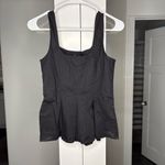 J.Crew NWT  Sleeveless Button-up Peplum Top Black Photo 2