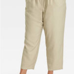 A New Day A New‎ Day Women's XXL Beige Paperbag High Rise Waist Cropped Pants Trousers NWT Photo 0