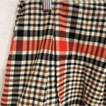 Free People  Womens Shorts Orange Black Plaid Mayfair Pleated Zip Front Size 10 Photo 7