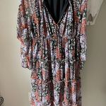 River Island  Maternity floral print tiered midi dress in black Photo 0