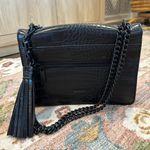 ALDO Black Croc-Embossed Chain Bag W/ Tassel Photo 2