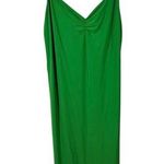 ZARA  Dress Women L Kelly Green Slip Dress Adjustable Straps Cinched Bust Spring Photo 0