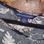 American Eagle  Black Floral Long Tie Sleeve Strappy V-Neck Mini Dress Size XXS Photo 4