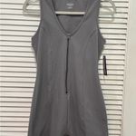 Wild Fable  Gray Zip-Front Bodysuit Photo 0