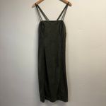 Anthropologie Sueded Slip Sleeveless Midi Dress Moss Green Size 14 Photo 2