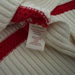 Red and White Striped Crew Neck Sweater Photo 3