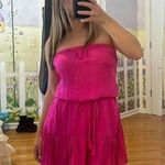 The Impeccable Pig  hot pink flowy strapless sundress dress Photo 0