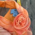 CeCe  organza orange 3D rose floral print flowy halter top Photo 4