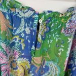 CHAPS Womens Multicolor Paisley Sheer Blouse in Green Sz 2X | Sheer Lightweight Photo 3