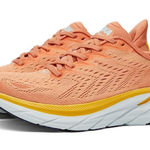$159 Hoka One One Women's Clifton 8 Sneakers in Sun Baked/Shell Coral Size 9B Orange Photo 0