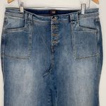 NYDJ  Womens Crop Jeans Lift X Tuck‎ Technology Cutoff Button Medium Wash Blue 16 Photo 2