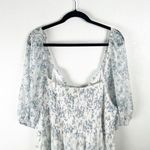 Storia  Daphne Blue White Floral High Slits Eyelet Detailing Maxi Dress Size 3XL Photo 10