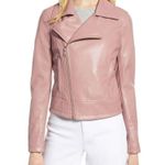 Halogen 💕💕 Dusty Rose Faux Leather Moto Jacket S Photo 0
