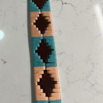 Khaki and Blue Woven Leather Belt Brown Photo 2