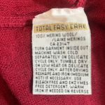 Talbots Talbot Knit Sweater Women Medium Red V-Neck Long Sleeve Neck Tie Wool Pull On Photo 6