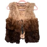 Love Token  Rex Rabbit Ombré Fur Vest, Sz S Photo 10
