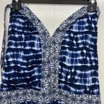 Womens One Piece Tie Dye Halter Bathing Suits Size 20 Lined Stretch Blue & White Photo 2