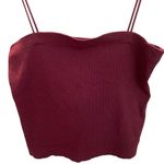 American Eagle Red Burgundy Ribbed Cropped Cami Tank size Small Photo 2
