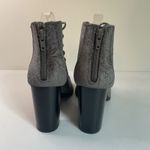 Report Ankle Booties Block Heel Brocade Open toe Lace Up Gray Sz 7.5 Women's Photo 5