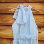 Mac Duggal  55035 Womens Blue High Neck Chiffon Gown with Bow Photo 7